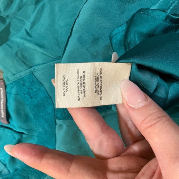Boden Limited Edition Teal Green Lace Silk Blend Cocktail Dress Size 6 (UK 10) - Picture 3 of 5